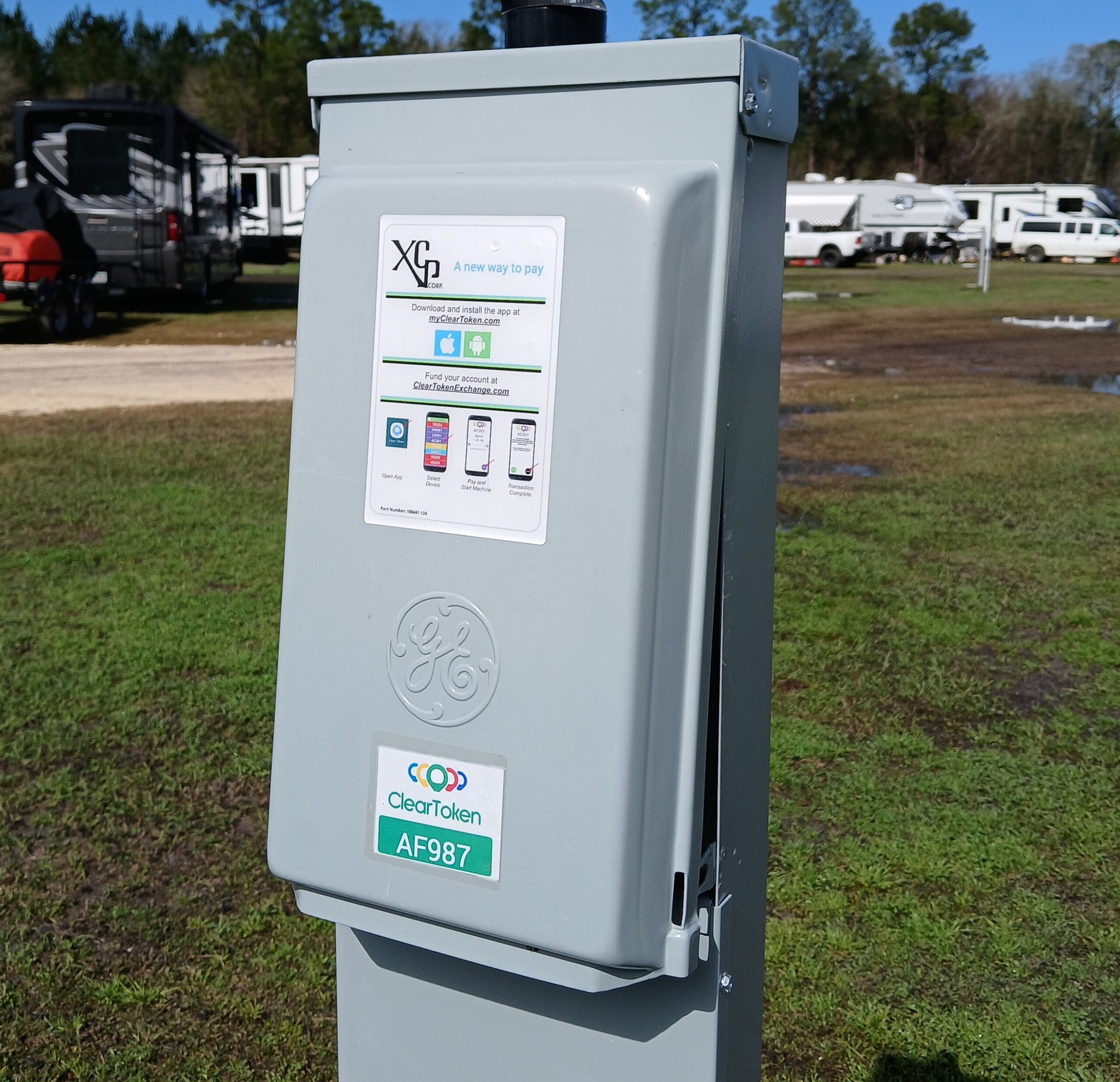 Model 300 RV Electricity Cashless Payment Station Pedestal Kit. Payment From Cell Phone Via Bluetooth For Hour, Day Or Weekly Timer Mode. Designed And Manufactured For; RV 50A/30A/20A Electricity Pedestal Vending .0575 - Image 2